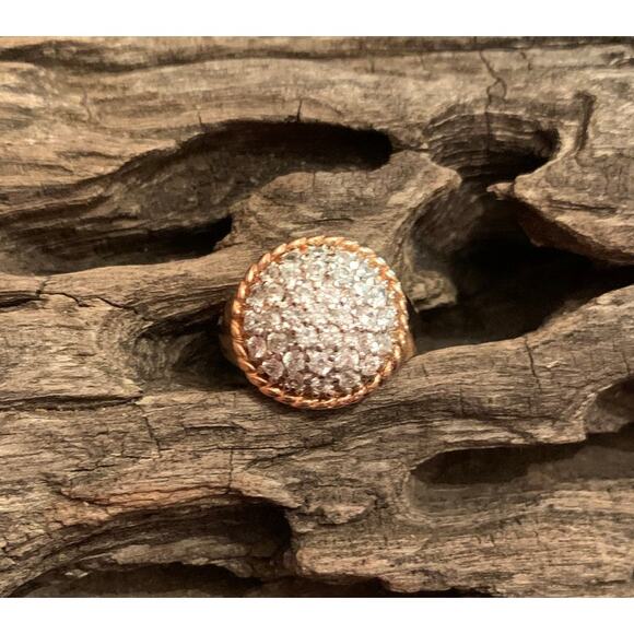 Ross Simons Gold and CZ Ring Size 7.75 - Picture 1 of 5